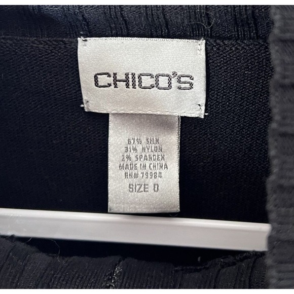 Chicos Silk Nylon Ribbed Mock Neck 1/4 Zip Sweater Womens Size 0 US Sz 4 Stretch - Picture 2 of 5